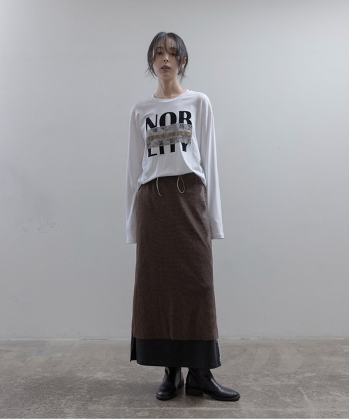Eimee Law（エイミーロウ）の「チュールレイヤードカットスカート（スカート・レディース・ダークグレー/ブラウン・FREE）」の3枚目の写真
