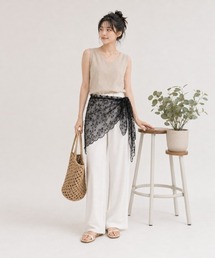 【KONVINI select】レースラップスカート レディース レイヤードスカート 重ね着 シアーレース バレエコア 韓国ファッション