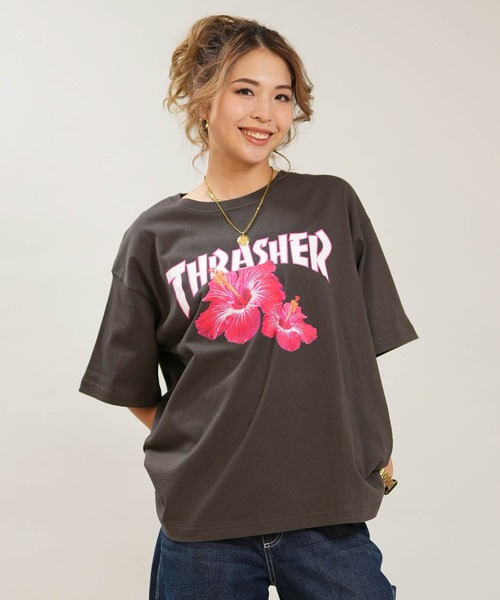 THRASHER(スラッシャー)の「263TH2ST096(Tシャツ/カットソー・レディース・ホワイト/チャコールグレー/ピンク・FREE)」の2枚目の写真