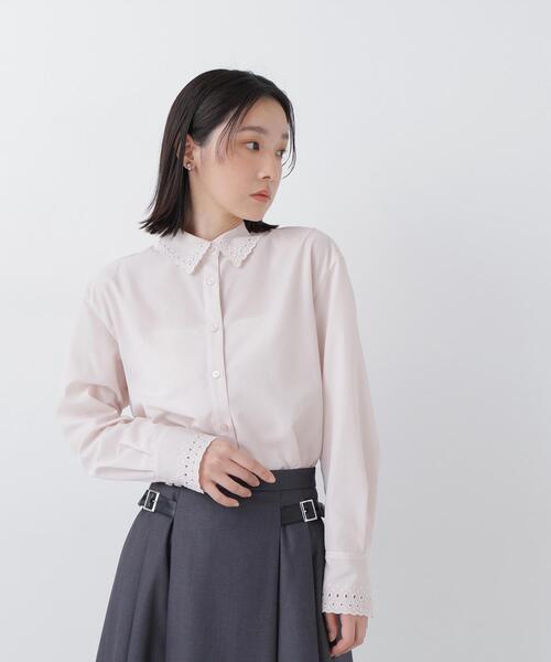 NATURAL BEAUTY BASIC(ナチュラルビューティーベーシック)の「エンブロイダリーカラーシャツ(シャツ/ブラウス・レディース・オフホワイト/ピンク/ブルー系その他2・フリ-)」の7枚目の写真