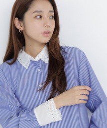 NATURAL BEAUTY BASIC | エンブロイダリーカラーシャツ(シャツ/ブラウス)