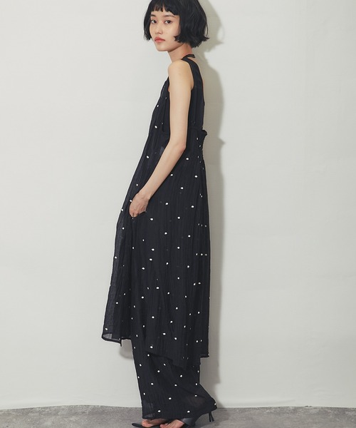 ANOTHER S(アナザーエス)の「ドット柄刺繍シアーキャミワンピ(ワンピース・レディース・ブラック/ブラウン/アイボリー・M)」の15枚目の写真