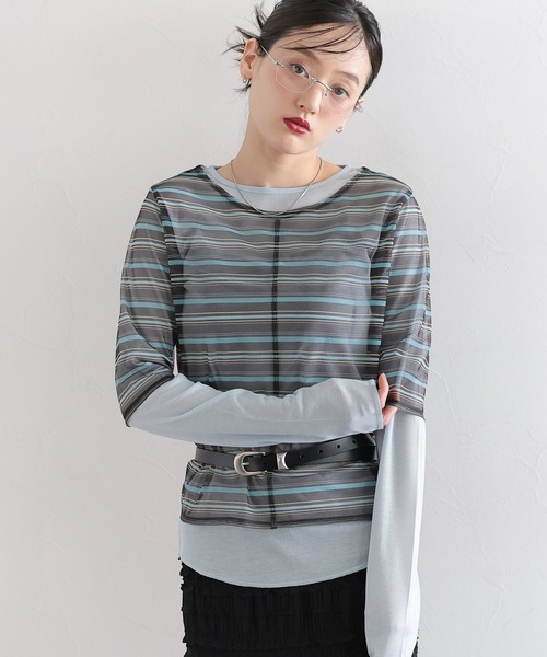 RAGEBLUE(レイジブルー)の「ボーダーレイヤードロンT(Tシャツ/カットソー・レディース・イエロー系/ブルー系・FREE)」の18枚目の写真