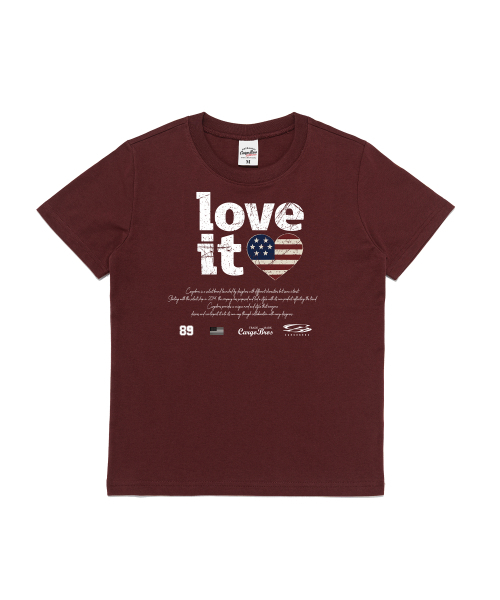CARGOBROS FOR WOMAN(カーゴブロスフォーウィメン)の「ヴィンテージハートフラッグアーカイブウィメンズ半袖Tシャツ(ワイン)(Tシャツ/カットソー・レディース・その他・MEDIUM/SMALL)」の1枚目の写真