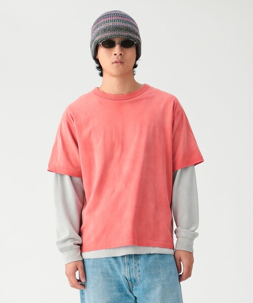 BEAMS(ビームス)の「レイヤード フェード ロングスリーブ Tシャツ(Tシャツ/カットソー・メンズ・レッド系その他/ブラック系その他・X-LARGE/LARGE/SMALL/MEDIUM)」の13枚目の写真