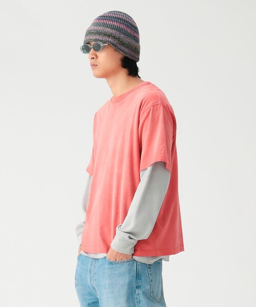 BEAMS(ビームス)の「レイヤード フェード ロングスリーブ Tシャツ(Tシャツ/カットソー・メンズ・レッド系その他/ブラック系その他・X-LARGE/LARGE/SMALL/MEDIUM)」の14枚目の写真