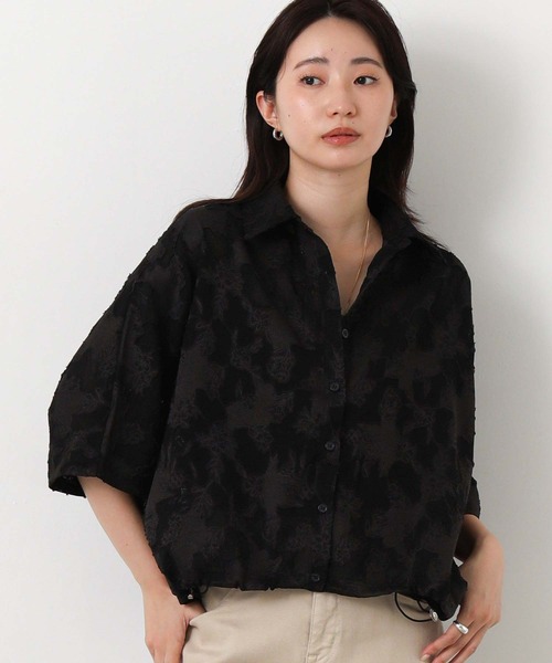 Gready Brilliant(グレディブリリアン)の「花カットジャガードドロストブラウス(シャツ/ブラウス・レディース・アイボリー/ブラック・38)」の18枚目の写真