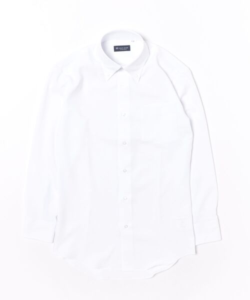 TOKYO SHIRTS（トウキョウシャツ）の「【吸水速乾】【COFREX】 形態安定ノンアイロン ボタンダウン 長袖ビジネスワイシャツ（ビジネスシャツ・メンズ・ホワイト・首回り41cm-裄丈86cm/首回り37cm-裄丈84cm/首回り39cm-裄丈80cm/首回り39cm-裄丈84cm/首回り41cm-裄丈82cm/首回り42cm-裄丈82cm/首回り42cm-裄丈86cm/首回り43cm-裄丈82cm/首回り43cm-裄丈86cm/首回り37cm-裄丈80cm）」の6枚目の写真