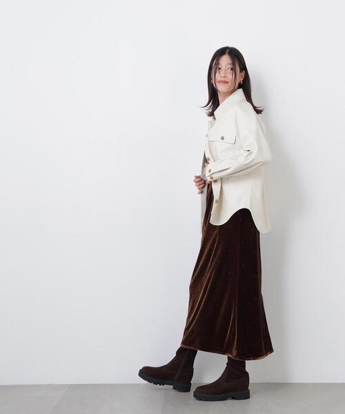 N.(N. Natural Beauty Basic)(エヌエヌナチュラルビューティーベーシック)の「フェイクレザーCPOジャケット(その他アウター・レディース・ブラウン/オフホワイト・MEDIUM/SMALL)」の9枚目の写真