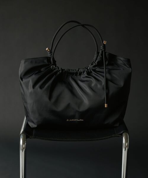 LANVIN en Bleu(ランバンオンブルー)の「コードハンドルギャザーバッグ(トートバッグ・レディース・ブラウン/ライトカーキ/ブラック・FREE)」の2枚目の写真