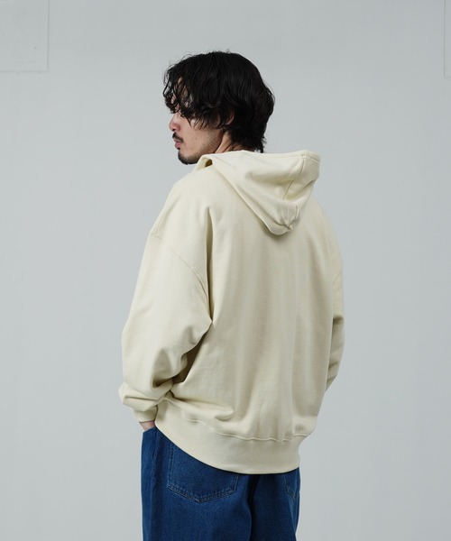 jiggys shop(ジギーズショップ)の「ピグメントジップアップ裏毛パーカー(パーカー・メンズ・ブラック/アイボリー・SMALL/MEDIUM/LARGE)」の4枚目の写真