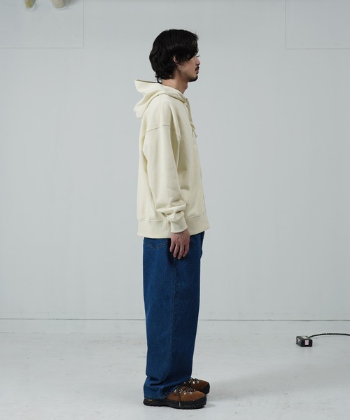 jiggys shop(ジギーズショップ)の「ピグメントジップアップ裏毛パーカー(パーカー・メンズ・ブラック/アイボリー・SMALL/MEDIUM/LARGE)」の12枚目の写真