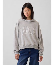 リラックスフィット クロップド GAPロゴ フレンチテリーパーカー