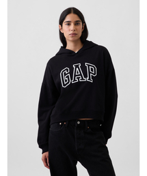 リラックスフィット クロップド GAPロゴ フレンチテリーパーカー