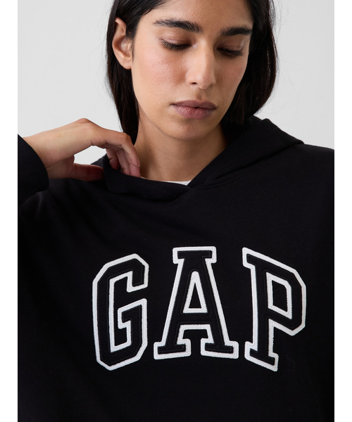 GAP(ギャップ)の「リラックスフィット クロップド GAPロゴ フレンチテリーパーカー(スウェット・レディース・ホワイト/ブラック/グレー・XXS/XL/XS/L/M/S)」の12枚目の写真