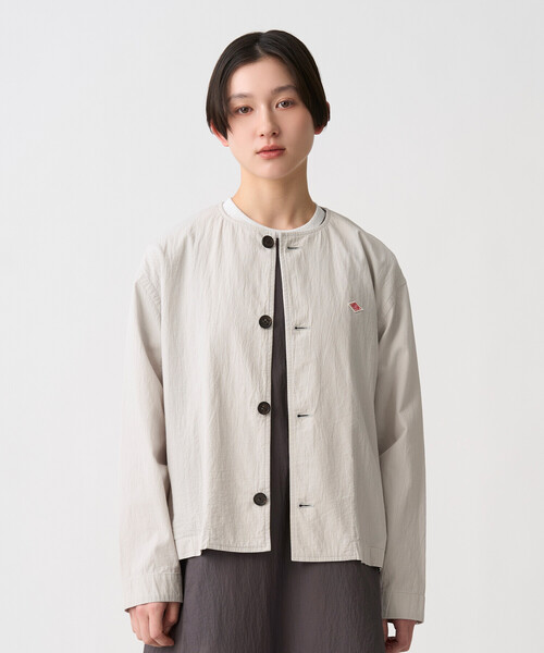 DANTON(ダントン)の「Women's Organic Cotton Washer Collarless Shirt(シャツ/ブラウス・レディース・ネイビー/オリーブ/ライトグレー・36/38)」の4枚目の写真