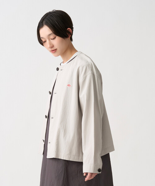 DANTON(ダントン)の「Women's Organic Cotton Washer Collarless Shirt(シャツ/ブラウス・レディース・ネイビー/オリーブ/ライトグレー・36/38)」の5枚目の写真