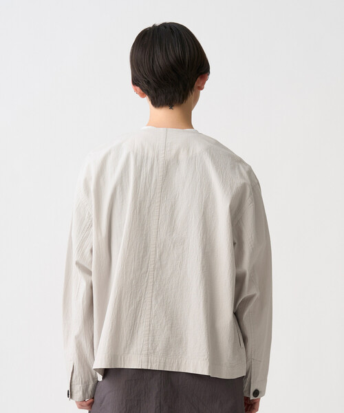 DANTON(ダントン)の「Women's Organic Cotton Washer Collarless Shirt(シャツ/ブラウス・レディース・ネイビー/オリーブ/ライトグレー・36/38)」の6枚目の写真
