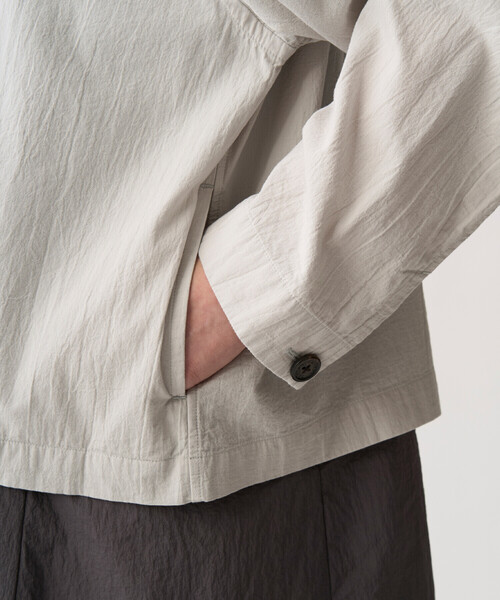 DANTON(ダントン)の「Women's Organic Cotton Washer Collarless Shirt(シャツ/ブラウス・レディース・ネイビー/オリーブ/ライトグレー・36/38)」の9枚目の写真