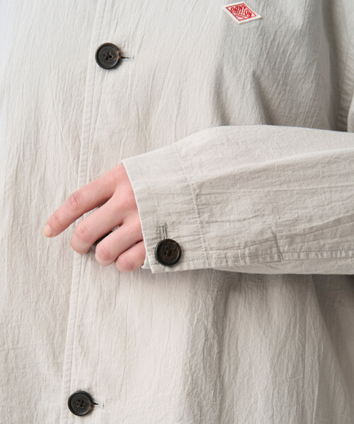 DANTON(ダントン)の「Women's Organic Cotton Washer Collarless Shirt(シャツ/ブラウス・レディース・ネイビー/オリーブ/ライトグレー・36/38)」の10枚目の写真