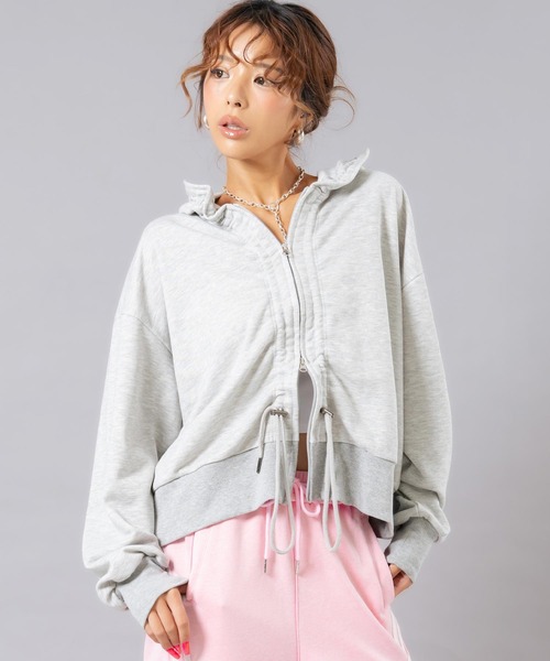 ANAP(アナップ)の「フリルパーカー(パーカー・レディース・ピンク/ブラック/ライトグレー・F)」の5枚目の写真