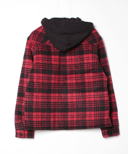 GUESS JEANS(ゲスジーンズ)の「GUESS JEANS Hooded Flannel Shirt アウター ジャケット(その他アウター・メンズ・レッド系その他・LARGE/SMALL/X-LARGE/MEDIUM)」の5枚目の写真