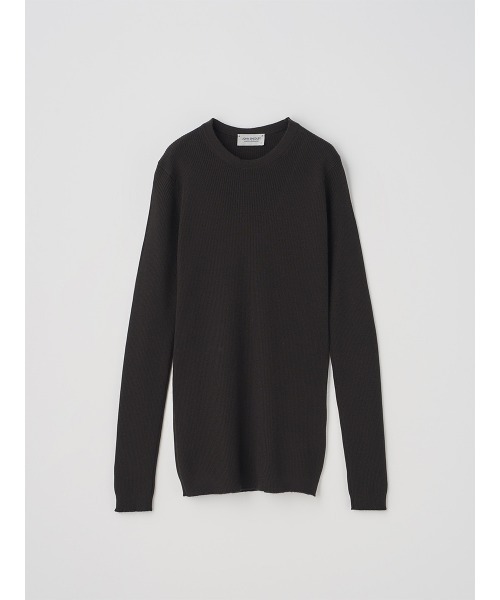 JOHN SMEDLEY(ジョンスメドレー)の「リブクルーネック長袖プルオーバー(ニット/セーター・レディース・ブラック・XS)」の1枚目の写真