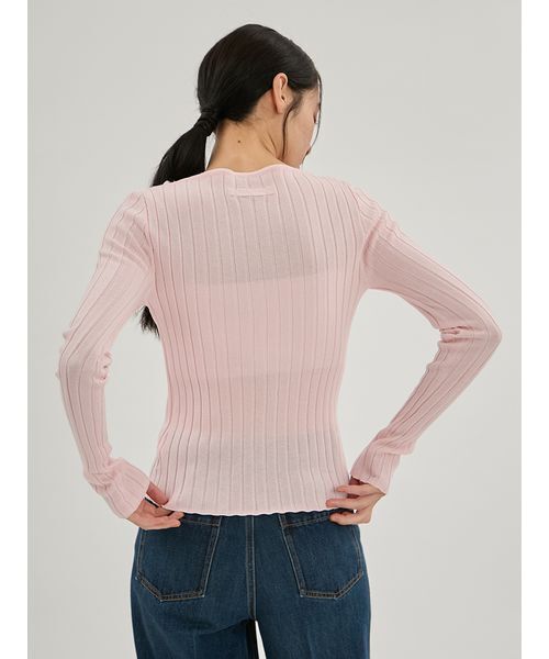 Mila Owen(ミラオーウェン)の「ワイドリブロングスリーブニット(ニット/セーター・レディース・ライトピンク/ボルドー/ブラック/その他・F)」の8枚目の写真