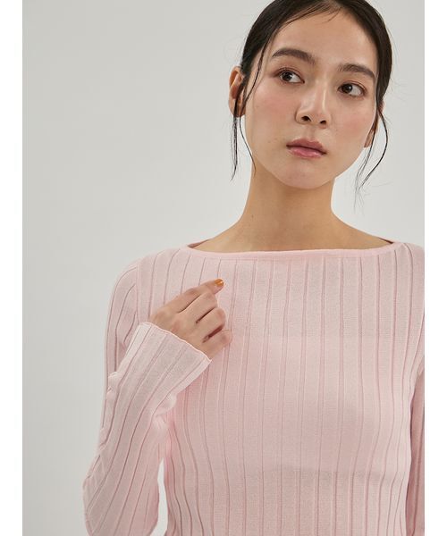 Mila Owen(ミラオーウェン)の「ワイドリブロングスリーブニット(ニット/セーター・レディース・ライトピンク/ボルドー/ブラック/その他・F)」の9枚目の写真