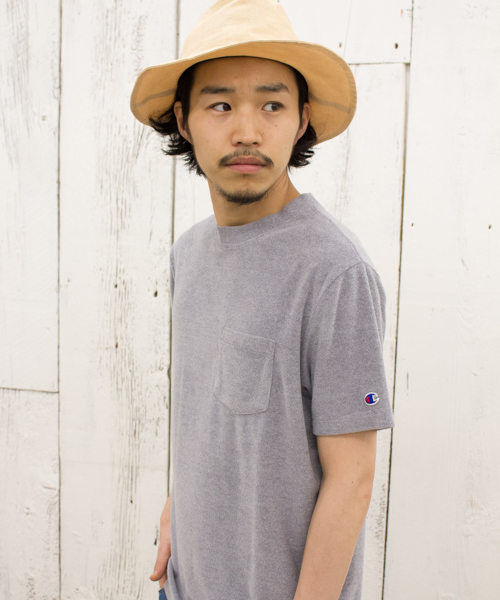Champion（チャンピオン）の「【Champion/チャンピオン】×【Ciaopanic】 別注　T/CテリークロスパイルポケットＴ（Tシャツ/カットソー・メンズ・ホワイト/グレー/ネイビー・LARGE/MEDIUM）」の6枚目の写真