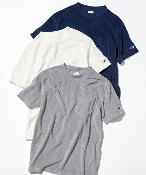 Champion（チャンピオン）の「【Champion/チャンピオン】×【Ciaopanic】 別注　T/CテリークロスパイルポケットＴ（Tシャツ/カットソー・メンズ・ホワイト/グレー/ネイビー・LARGE/MEDIUM）」の10枚目の写真