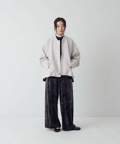 conges payes ADIEU TRISTESSE（コンジェ ペイエ アデュートリステス）の「ビーバーブルゾン（その他アウター・レディース・ネイビー/ライトグレー・38）」の4枚目の写真