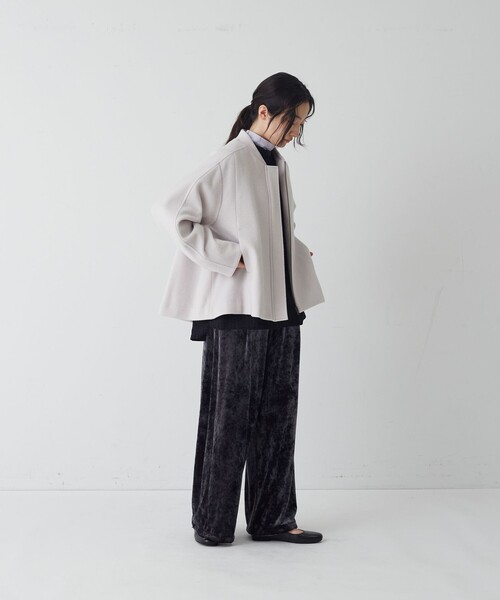 conges payes ADIEU TRISTESSE（コンジェ ペイエ アデュートリステス）の「ビーバーブルゾン（その他アウター・レディース・ネイビー/ライトグレー・38）」の5枚目の写真