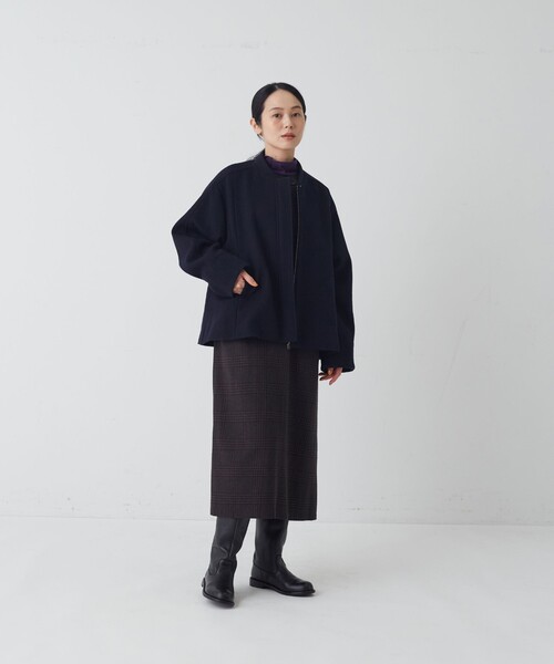 conges payes ADIEU TRISTESSE（コンジェ ペイエ アデュートリステス）の「ビーバーブルゾン（その他アウター・レディース・ネイビー/ライトグレー・38）」の8枚目の写真