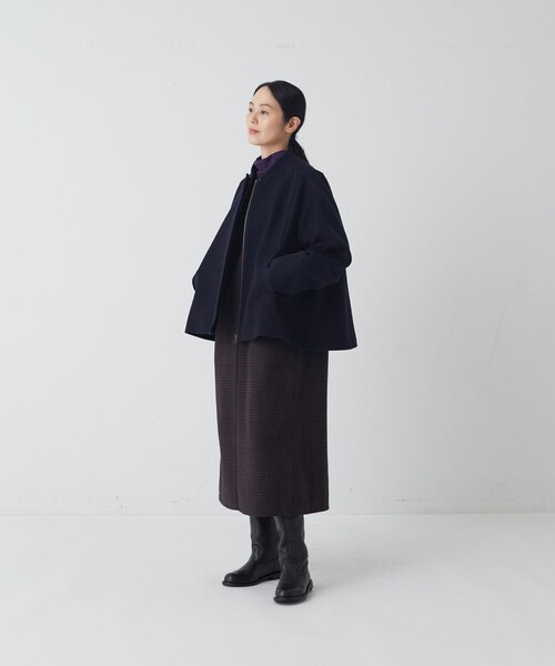 conges payes ADIEU TRISTESSE（コンジェ ペイエ アデュートリステス）の「ビーバーブルゾン（その他アウター・レディース・ネイビー/ライトグレー・38）」の10枚目の写真