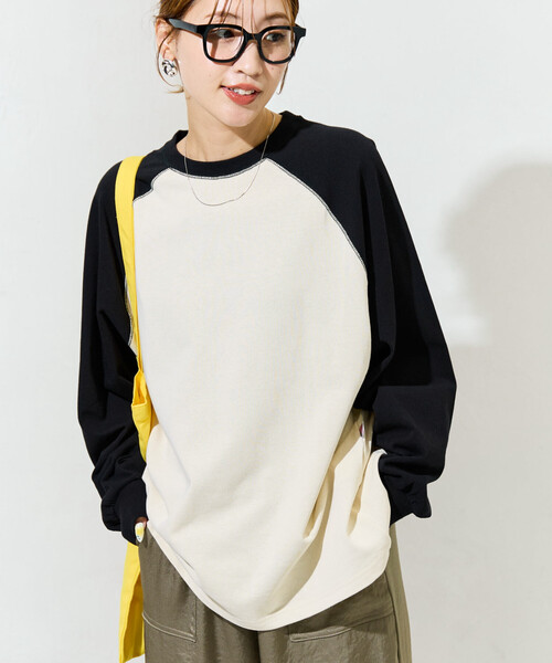 FREAK'S STORE(フリークスストア)の「限定展開 USAコットン ラグラン ロングスリーブ Tシャツ(Tシャツ/カットソー・レディース・ダークブラウン/ブラック/ネイビー/その他/ナチュラル/その他1/ワイン/オリーブ/グレー・フリ-)」の9枚目の写真