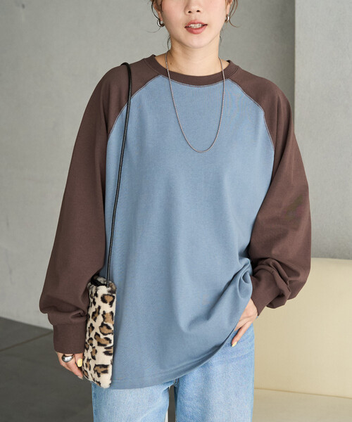 FREAK'S STORE(フリークスストア)の「限定展開 USAコットン ラグラン ロングスリーブ Tシャツ(Tシャツ/カットソー・レディース・ダークブラウン/ブラック/ネイビー/その他/ナチュラル/その他1/ワイン/オリーブ/グレー・フリ-)」の12枚目の写真