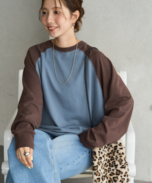 FREAK'S STORE(フリークスストア)の「限定展開 USAコットン ラグラン ロングスリーブ Tシャツ(Tシャツ/カットソー・レディース・ダークブラウン/ブラック/ネイビー/その他/ナチュラル/その他1/ワイン/オリーブ/グレー・フリ-)」の15枚目の写真