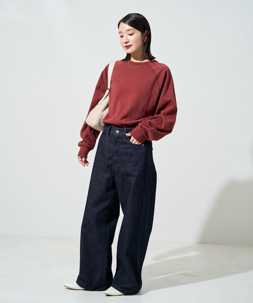 FREAK'S STORE(フリークスストア)の「限定展開 USAコットン ラグラン ロングスリーブ Tシャツ(Tシャツ/カットソー・レディース・ダークブラウン/ブラック/ネイビー/その他/ナチュラル/その他1/ワイン/オリーブ/グレー・フリ-)」の20枚目の写真