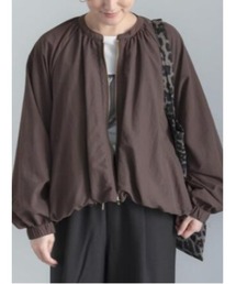 ノーカラーギャザーバルーンブルゾン