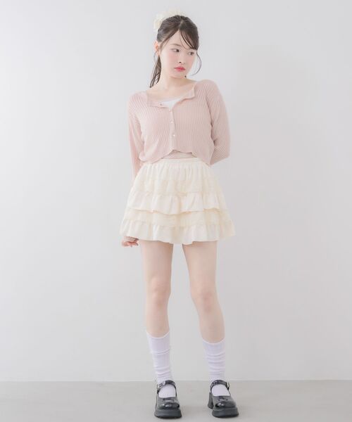 ems excite(エムズエキサイト)の「ショートニットカーデ(カーディガン/ボレロ・レディース・ブラック/ピンク/オフホワイト・FREE)」の17枚目の写真