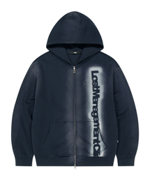 SUNFADE BLUR LOGO HOODIE ZIP-UP navy