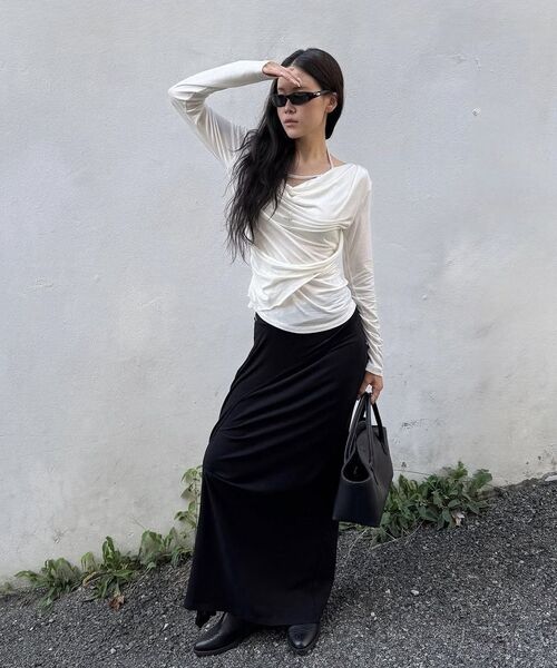ROCKCAKE（ロックケーキ）の「Draped Maxi Skirt - Black（スカート・レディース・その他・SMALL）」の8枚目の写真