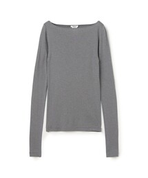 コットンシルク シームレスボートネック プルオーバー