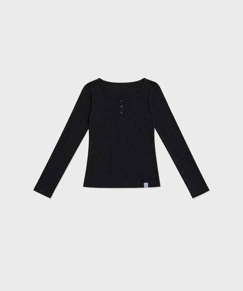 INEE(イニ)の「アイレットラウンドTシャツ - アイボリー、ブラック、グレー(Tシャツ/カットソー・レディース・ライトグレー/ブラック/アイボリー・FREE)」の2枚目の写真