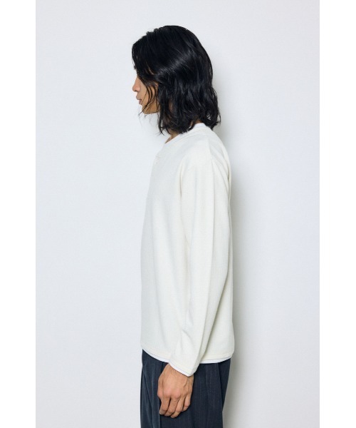 AZUL by moussy(アズールバイマウジー)の「【1枚で重ね着風】フェイクレイヤードヘンリーネックトップス 秋服 冬服 春服 レイヤード風 ロンT 長袖(Tシャツ/カットソー・メンズ・杢グレー/ブラック/ホワイト・LARGE/MEDIUM)」の6枚目の写真