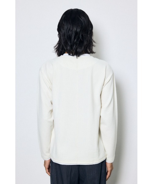 AZUL by moussy(アズールバイマウジー)の「【1枚で重ね着風】フェイクレイヤードヘンリーネックトップス 秋服 冬服 春服 レイヤード風 ロンT 長袖(Tシャツ/カットソー・メンズ・杢グレー/ブラック/ホワイト・LARGE/MEDIUM)」の7枚目の写真