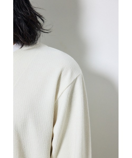 AZUL by moussy(アズールバイマウジー)の「【1枚で重ね着風】フェイクレイヤードヘンリーネックトップス 秋服 冬服 春服 レイヤード風 ロンT 長袖(Tシャツ/カットソー・メンズ・杢グレー/ブラック/ホワイト・LARGE/MEDIUM)」の9枚目の写真