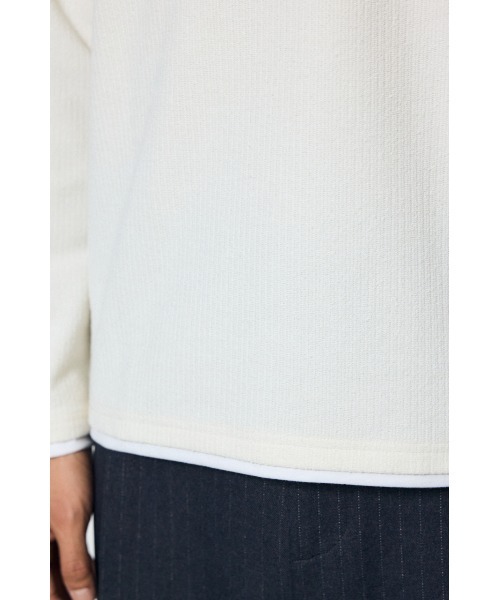 AZUL by moussy(アズールバイマウジー)の「【1枚で重ね着風】フェイクレイヤードヘンリーネックトップス 秋服 冬服 春服 レイヤード風 ロンT 長袖(Tシャツ/カットソー・メンズ・杢グレー/ブラック/ホワイト・LARGE/MEDIUM)」の11枚目の写真