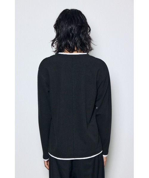 AZUL by moussy(アズールバイマウジー)の「【1枚で重ね着風】フェイクレイヤードヘンリーネックトップス 秋服 冬服 春服 レイヤード風 ロンT 長袖(Tシャツ/カットソー・メンズ・杢グレー/ブラック/ホワイト・LARGE/MEDIUM)」の17枚目の写真